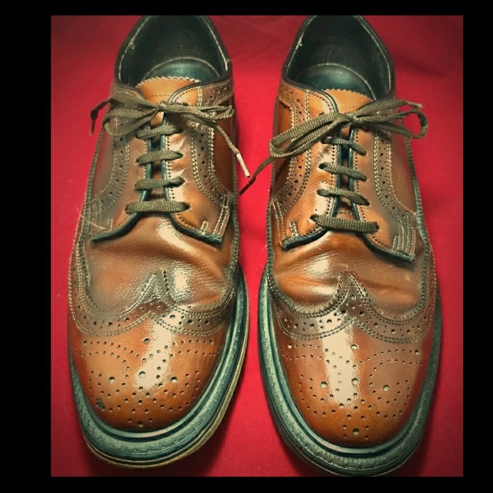 Florsheim VTG Pebbled Longwing Wingtip Oxfords sz8